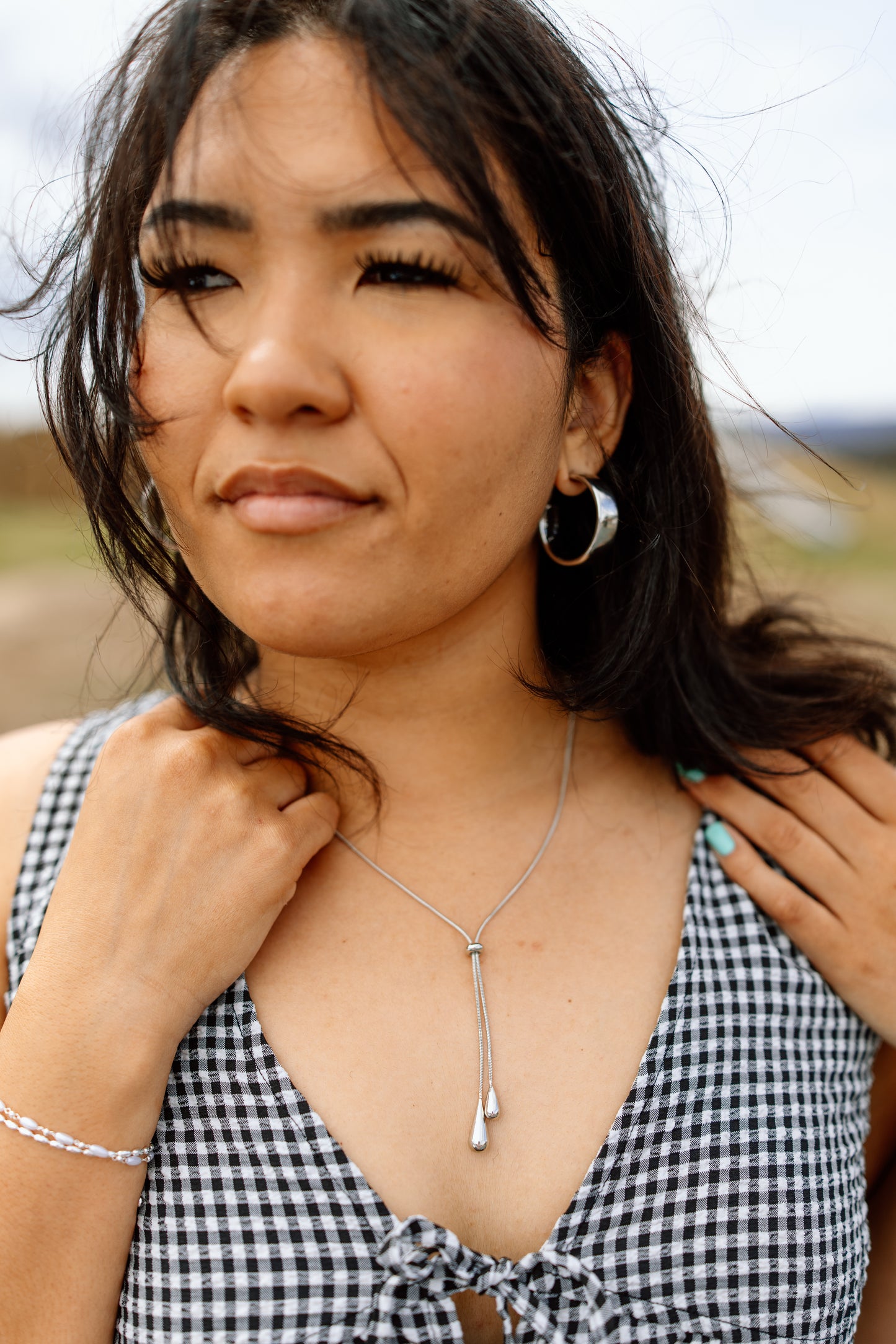 Teardrop Lariat Necklace