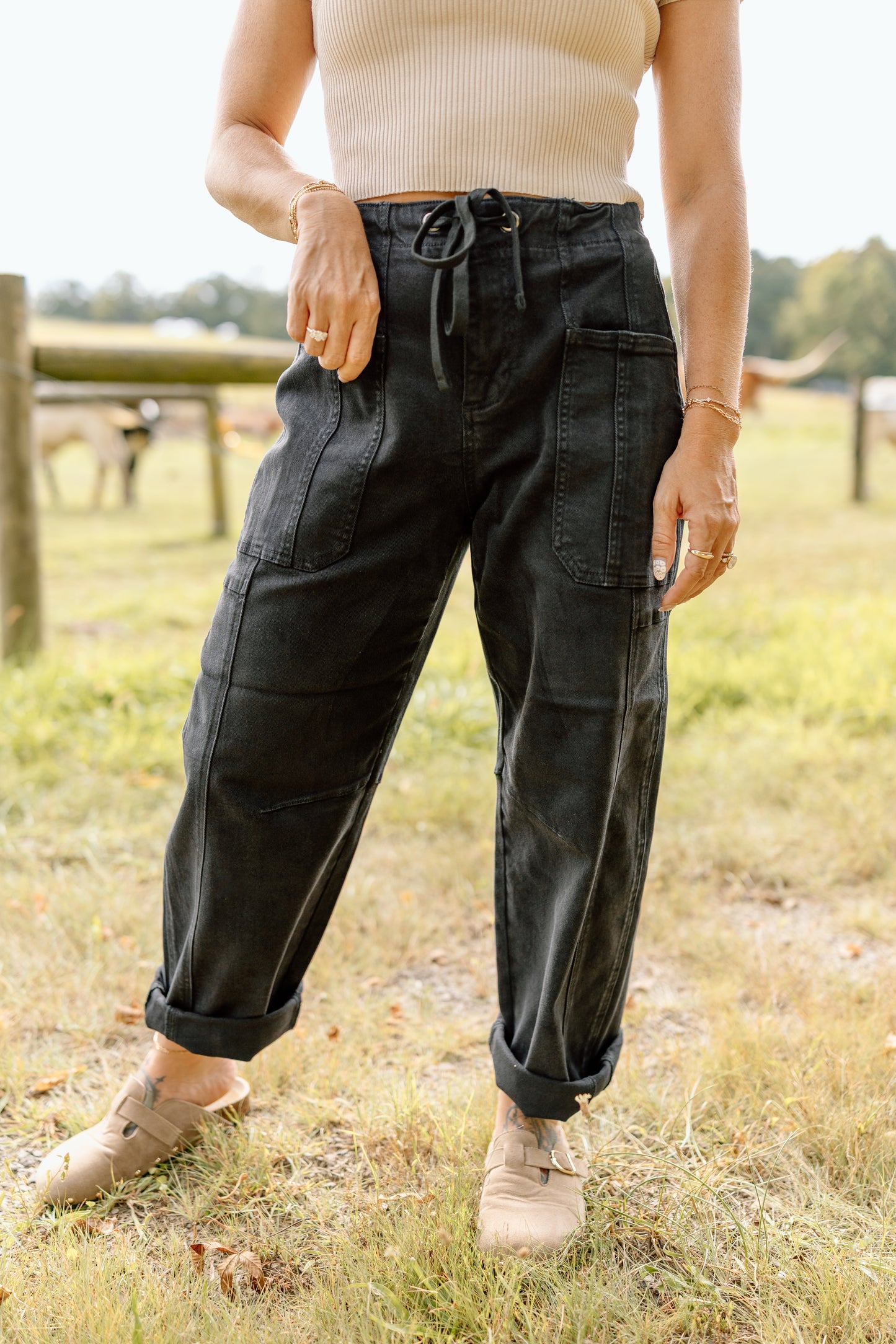 Hux Barrel Pant with Tie Waist