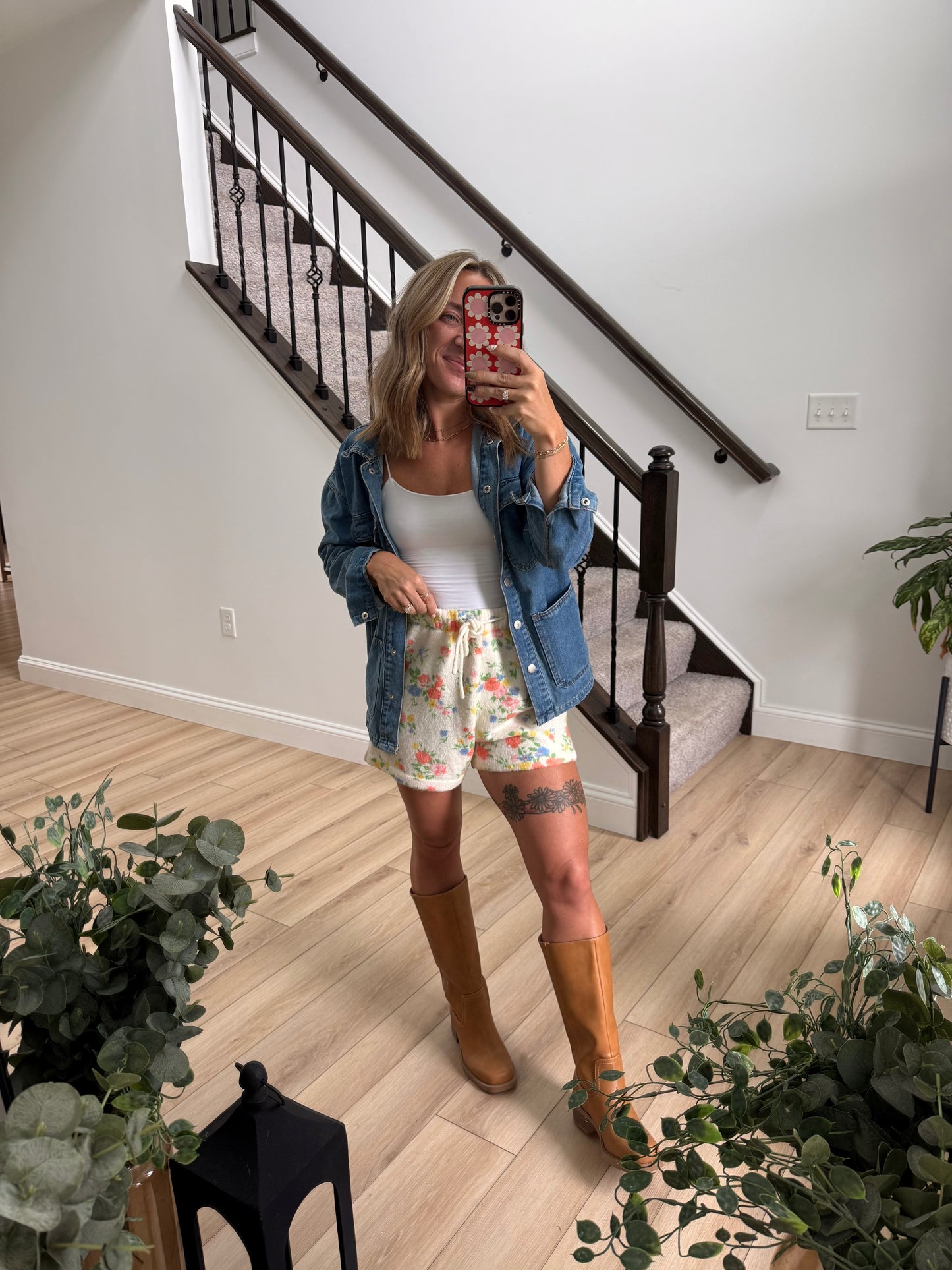 Amanda Floral Sweater Shorts