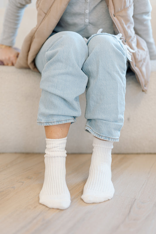 Ribbed Crew Socks