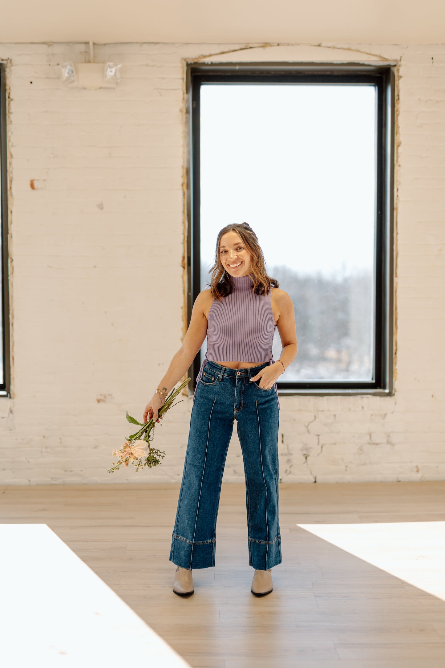 Louise Mock Neck Knit Top