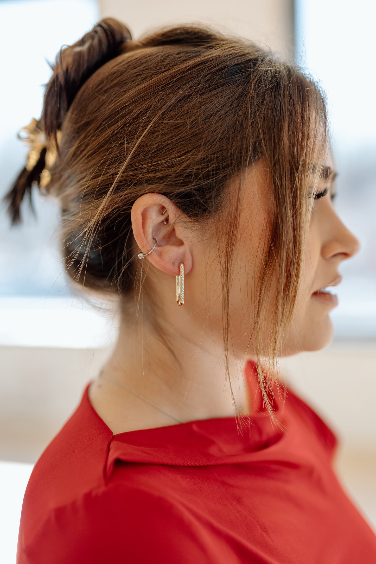 Paperclip Huggie Earrings