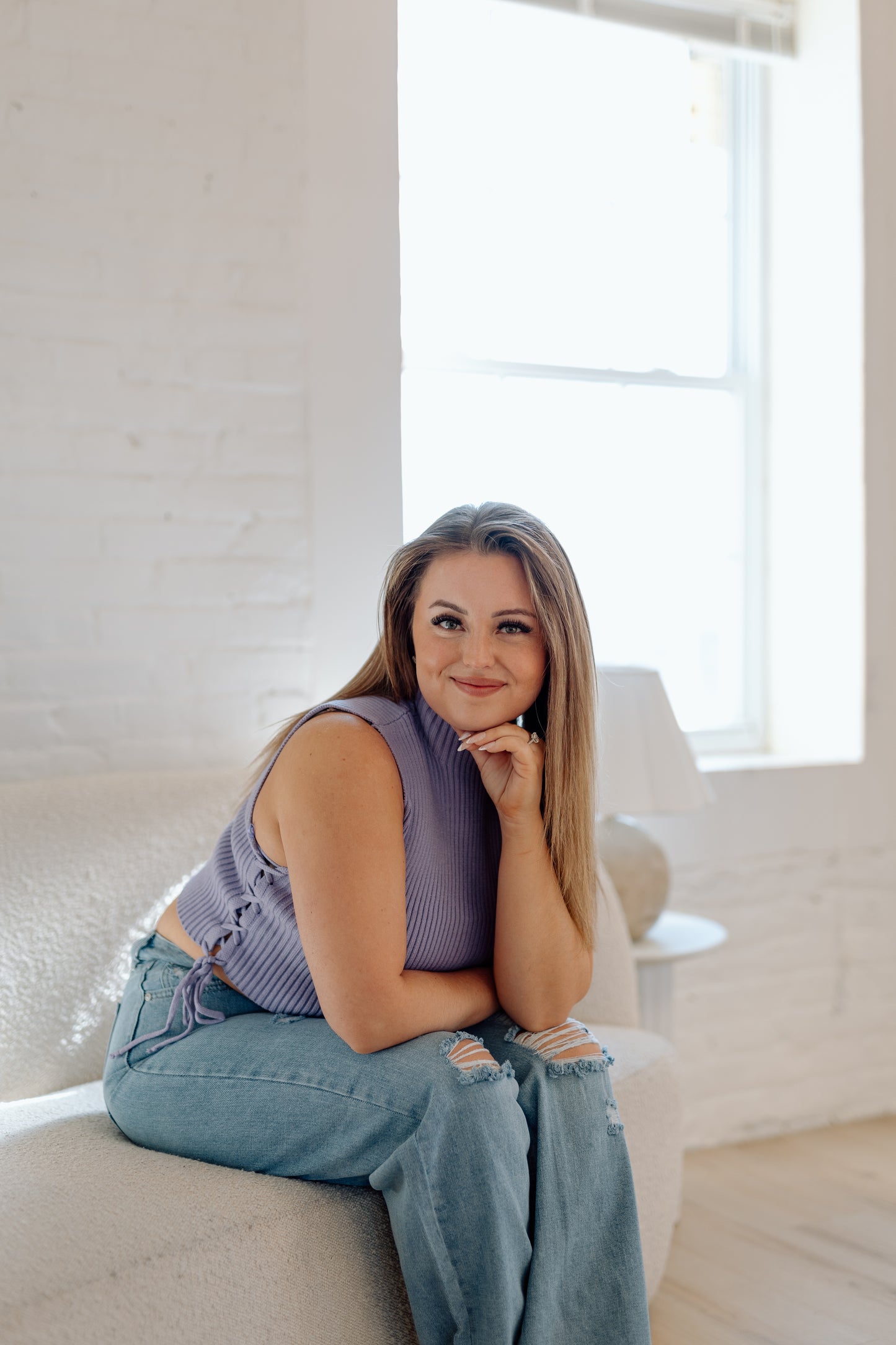 Louise Mock Neck Knit Top