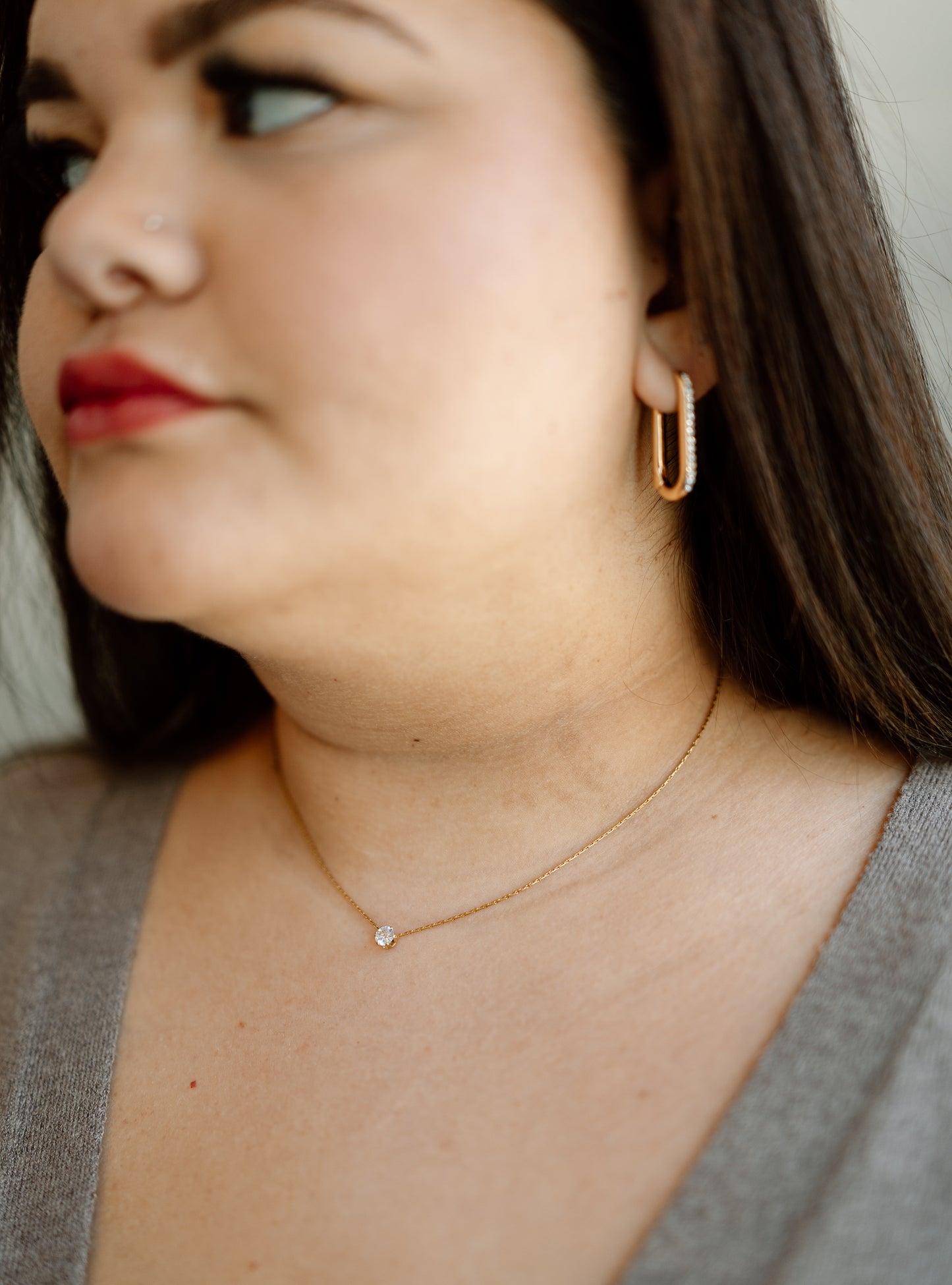 Paperclip Huggie Earrings