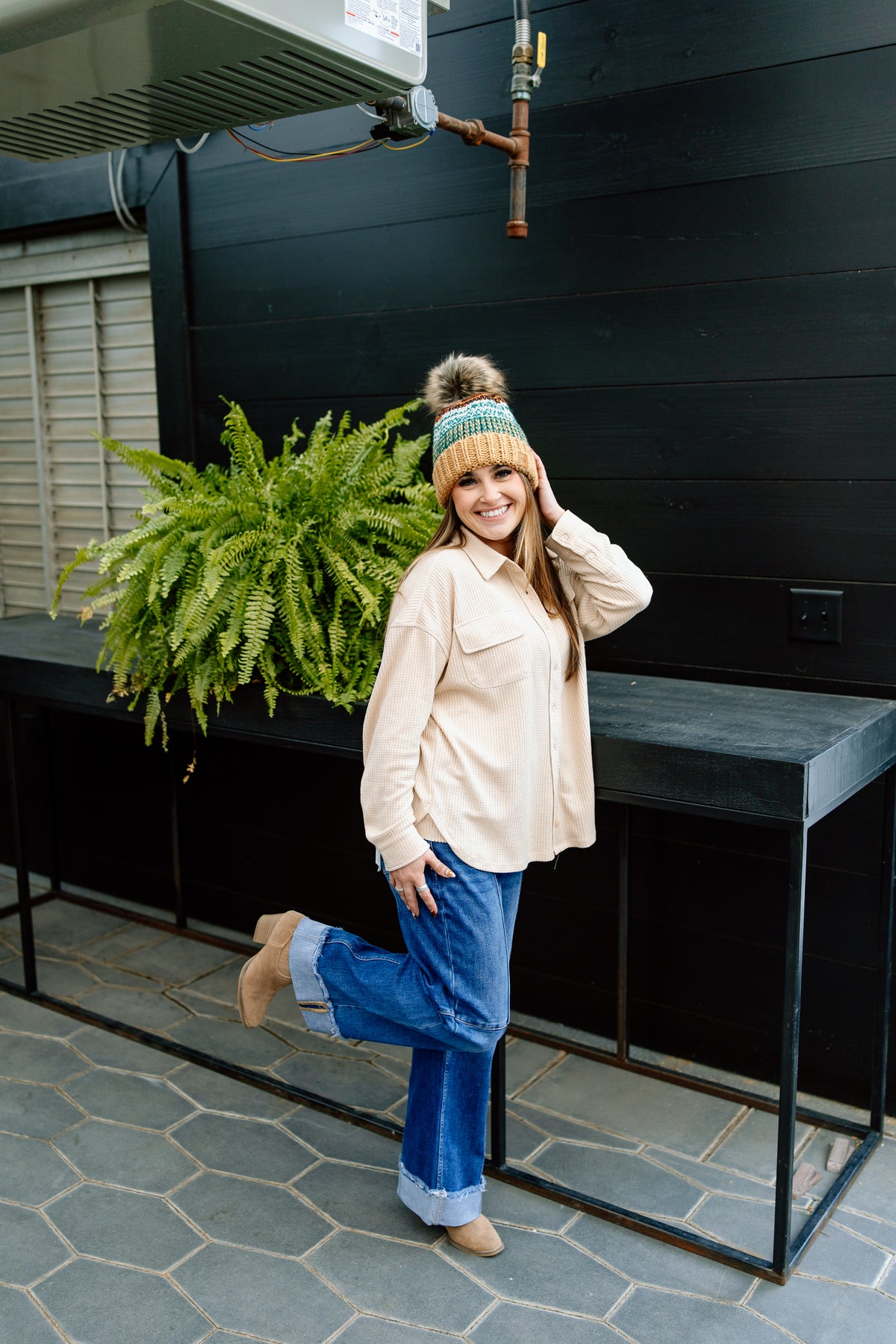 Amira Waffle Button Down