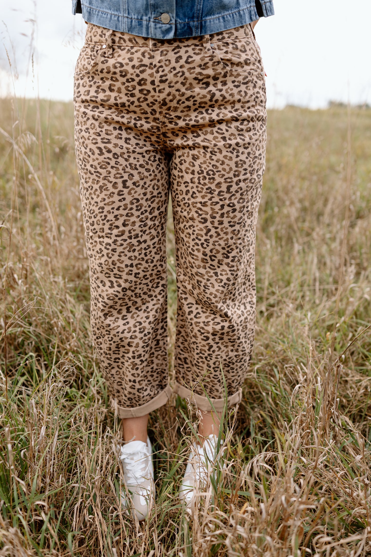 Leopard Barrel Jean