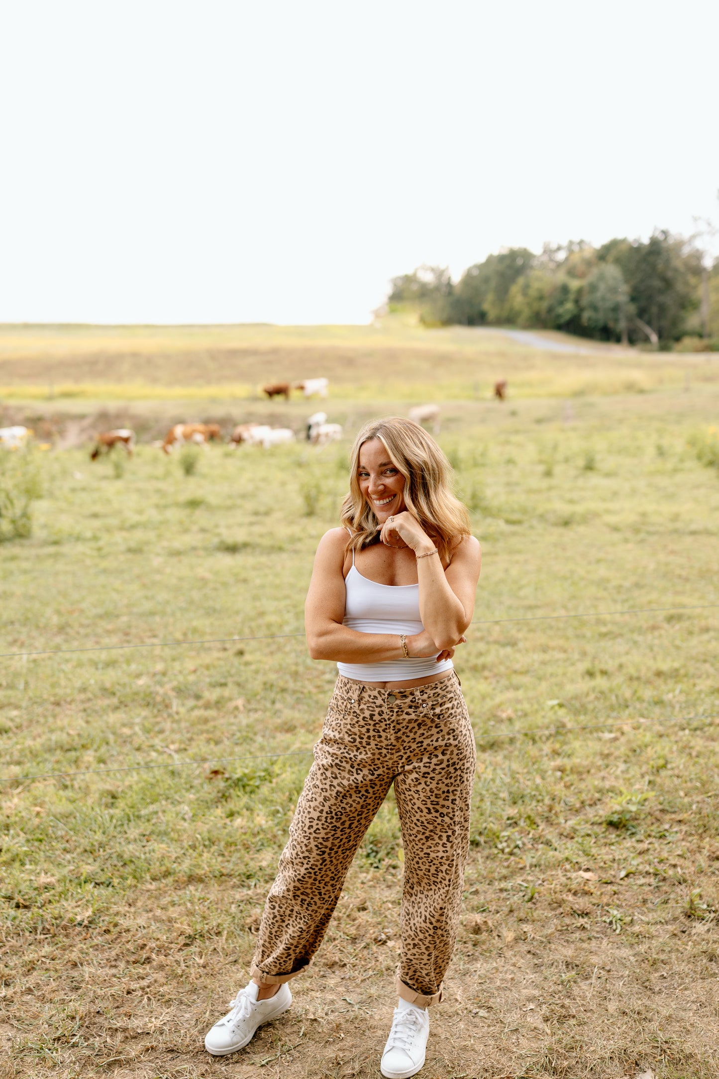 Leopard Barrel Jean
