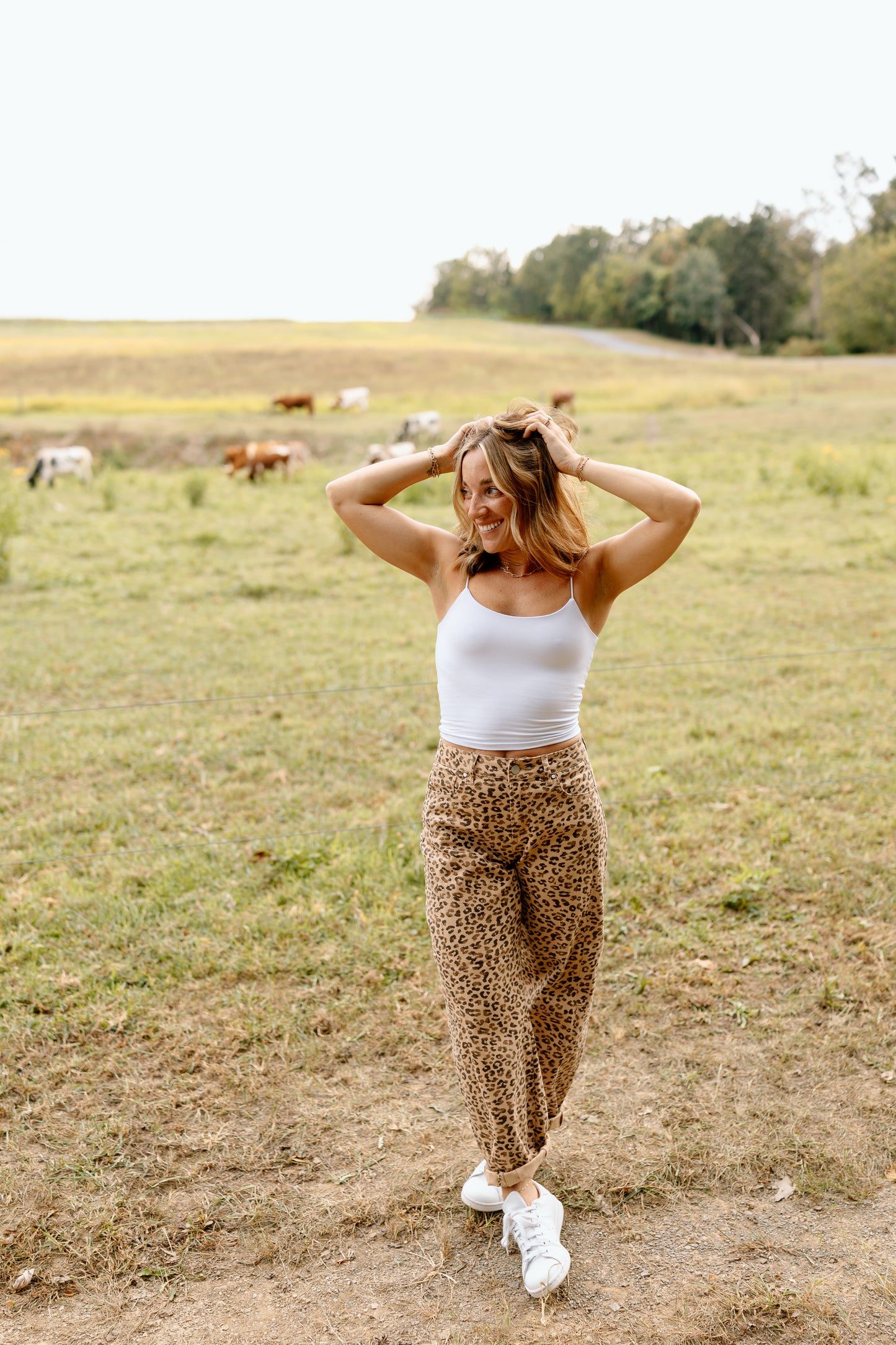 Leopard Barrel Jean