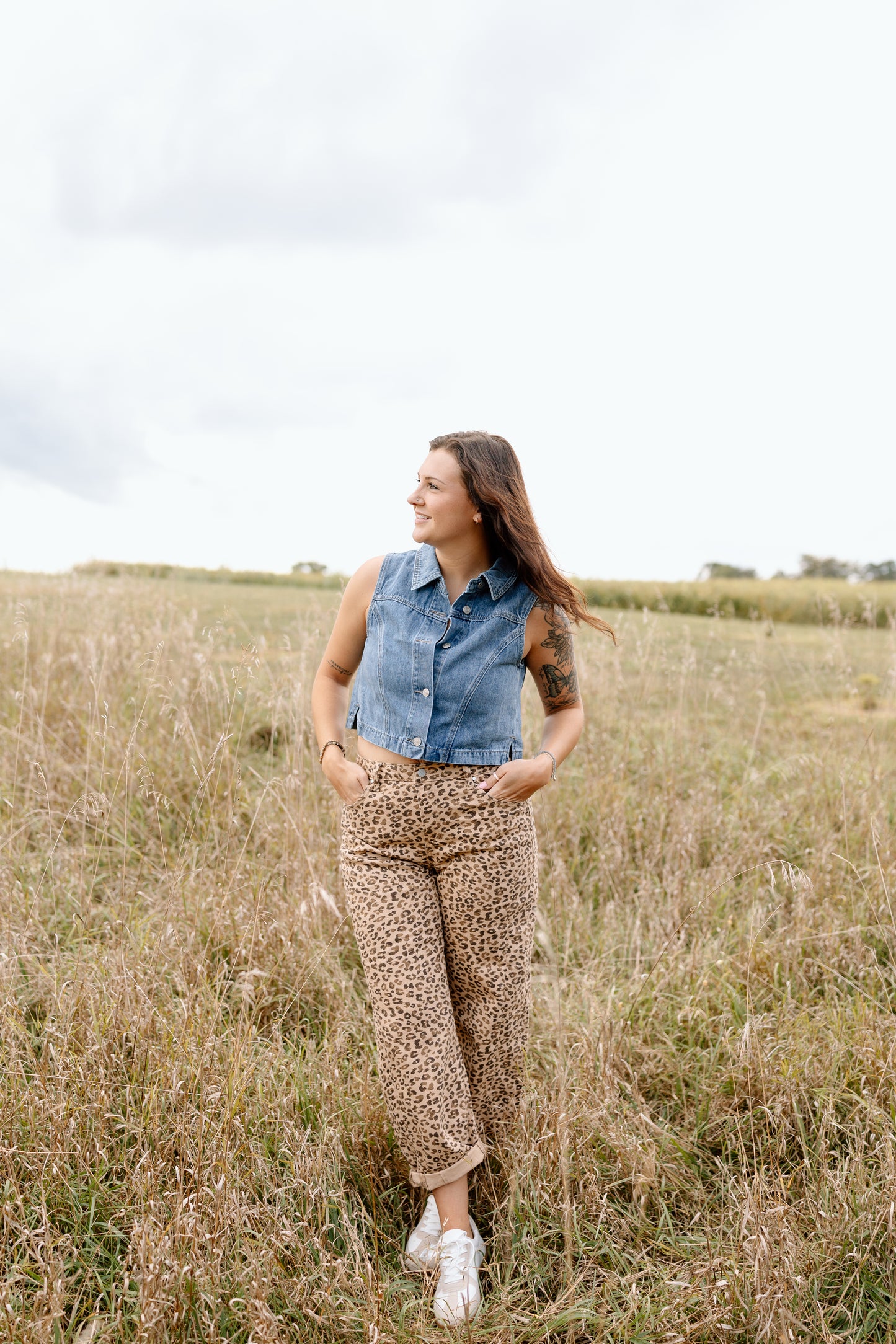 Leopard Barrel Jean