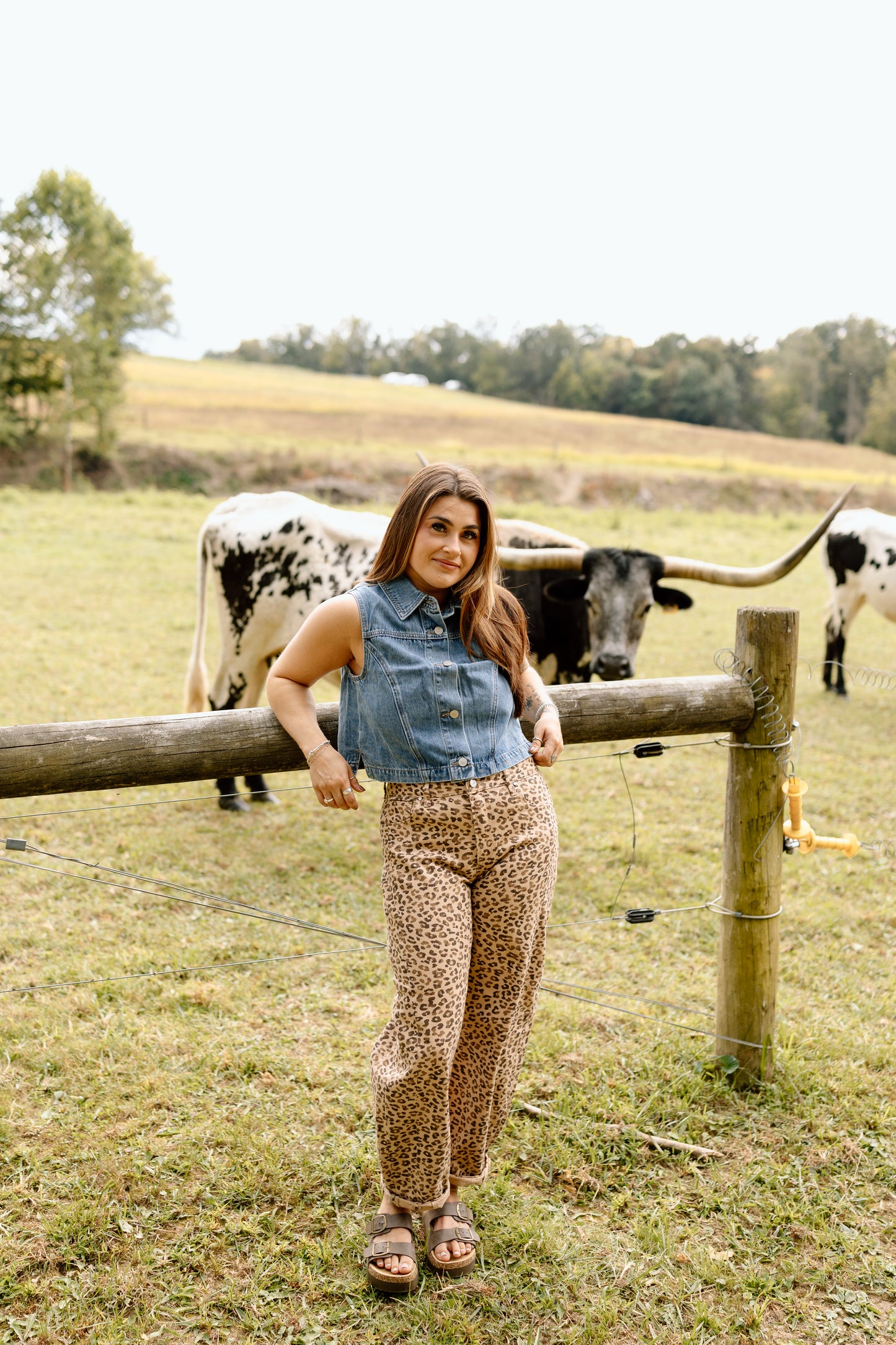 Leopard Barrel Jean