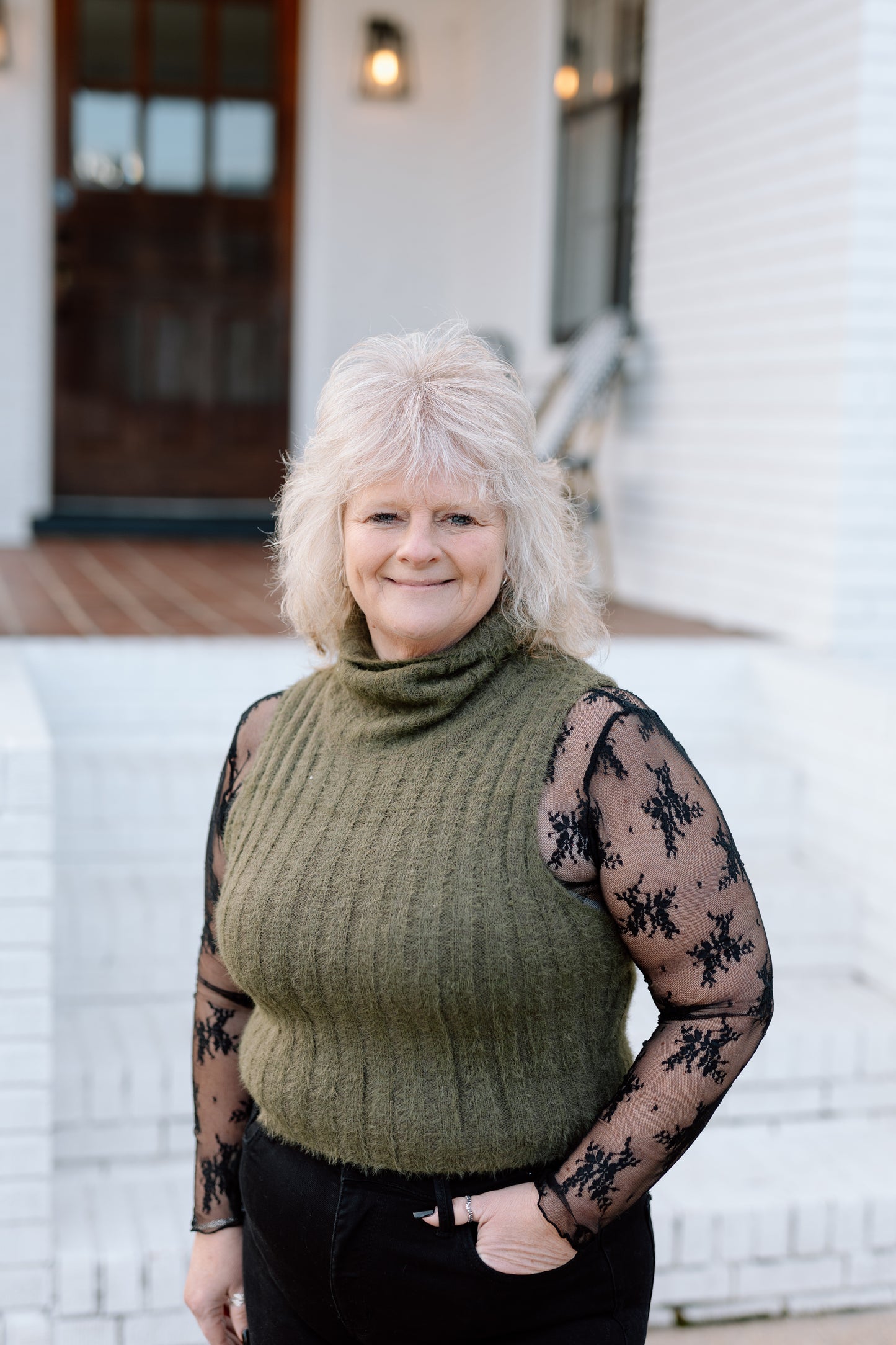 Auburn Blaze Sheer Long Sleeve Top