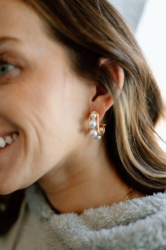 Mean Girl Pearl Hoop Earrings