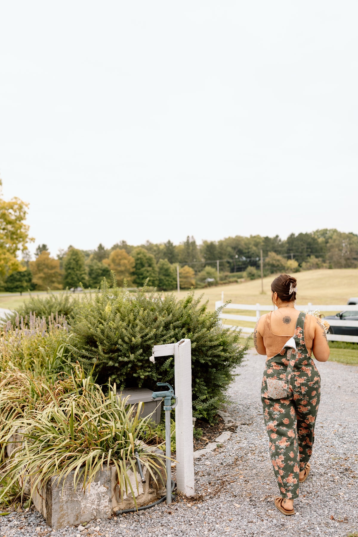 Ann Patchwork Barrel Overalls