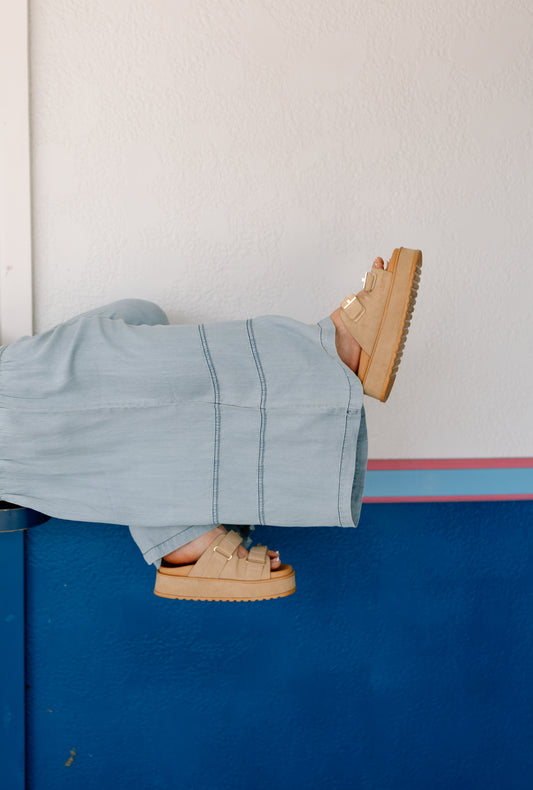 Wonder Platform Double Strap Sandal