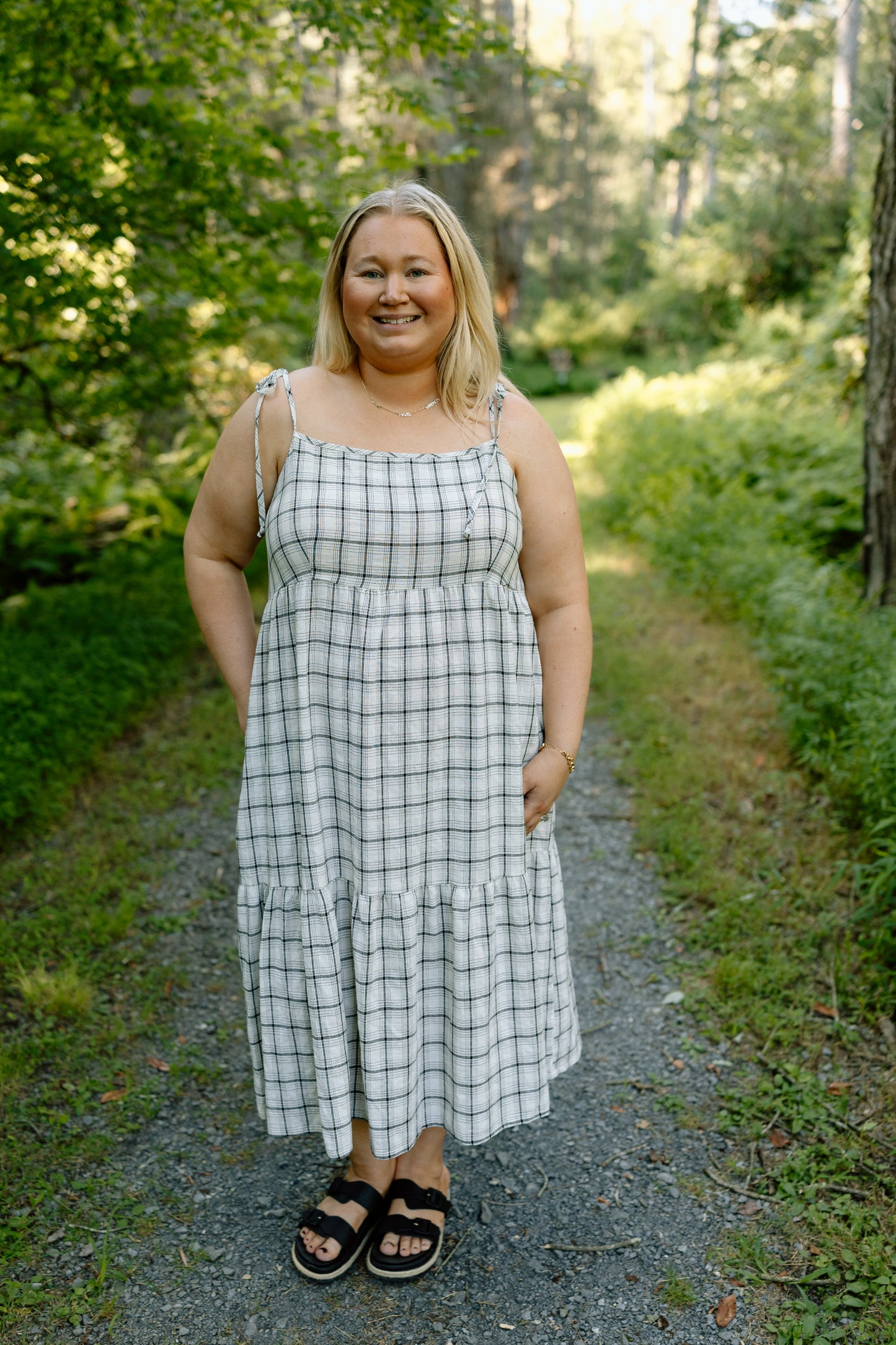 Luca Plaid Tie Strap Dress