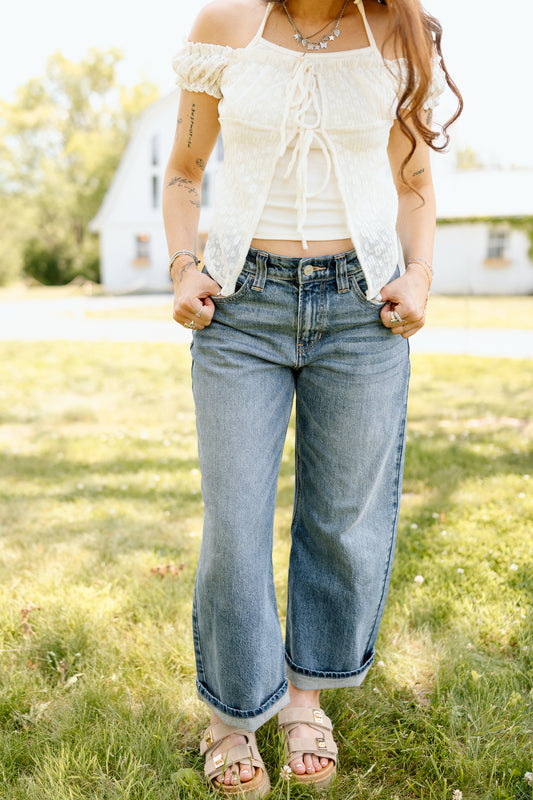 Cassie Mid Rise Wide Leg