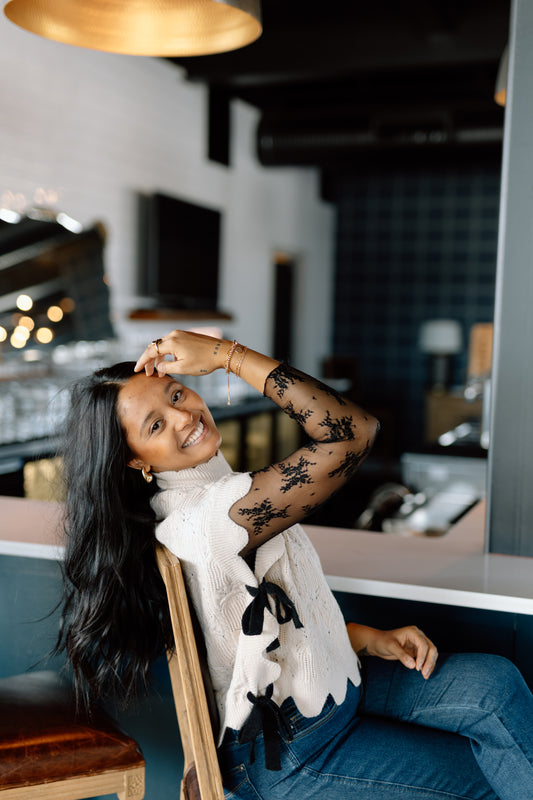 Flora Scallop Edge Sweater Vest