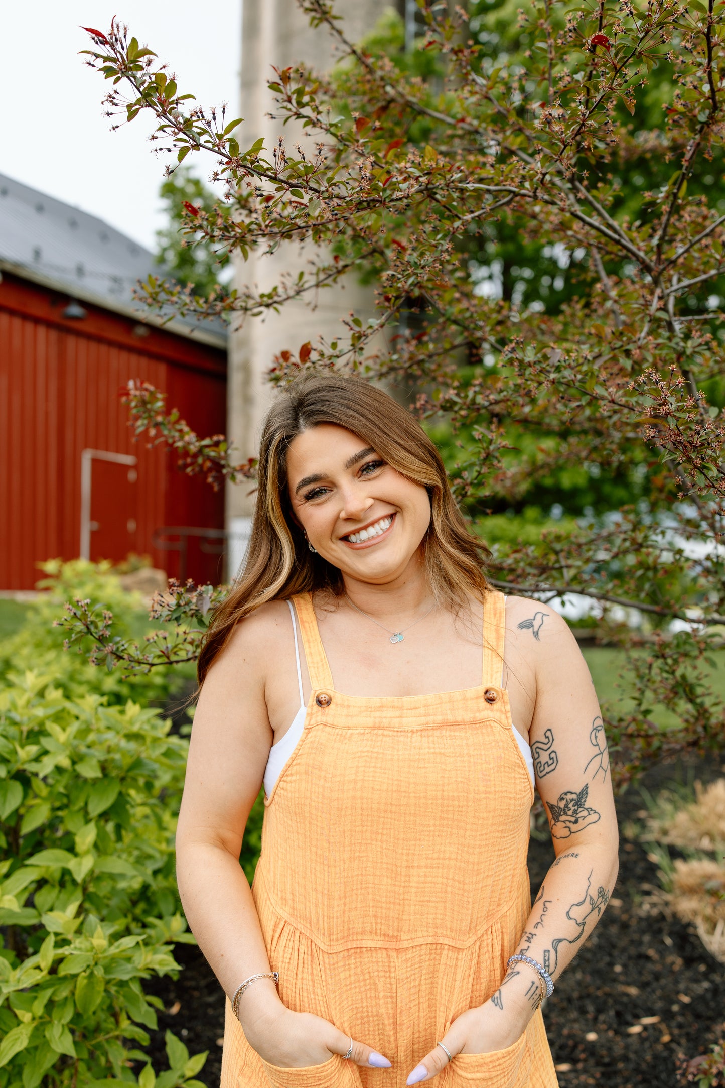 Rose Gauze Overalls