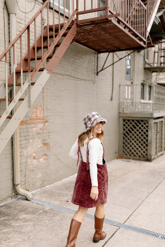 Snow Corduroy Overall Dress