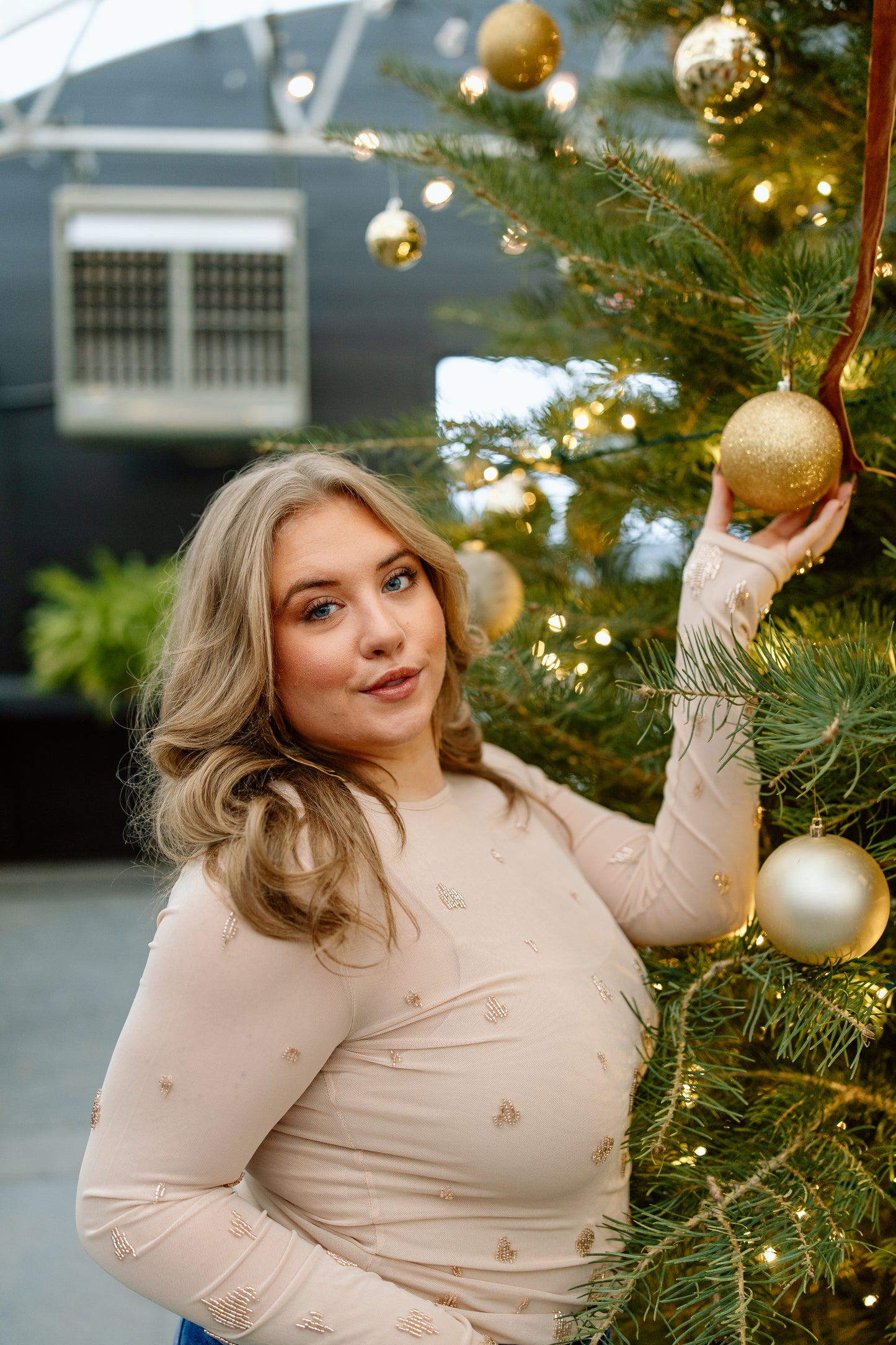 Gwen Bedazzled Mesh LS