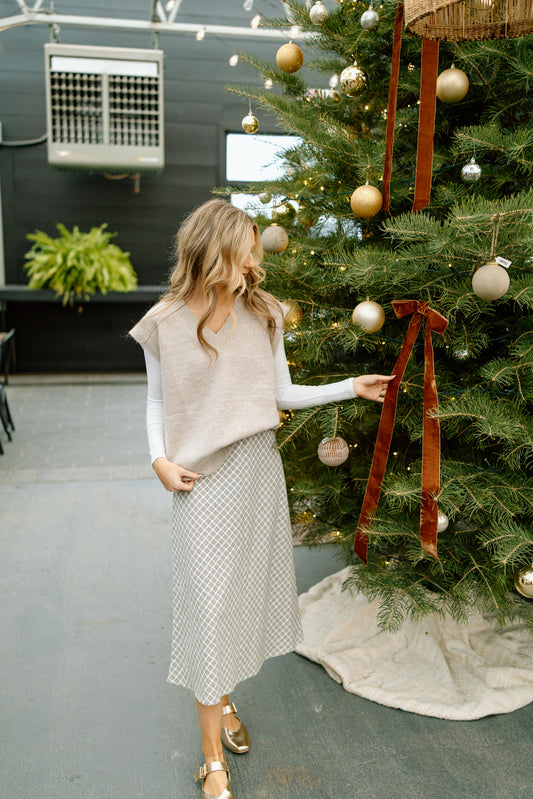 Mona Plaid Midi Skirt