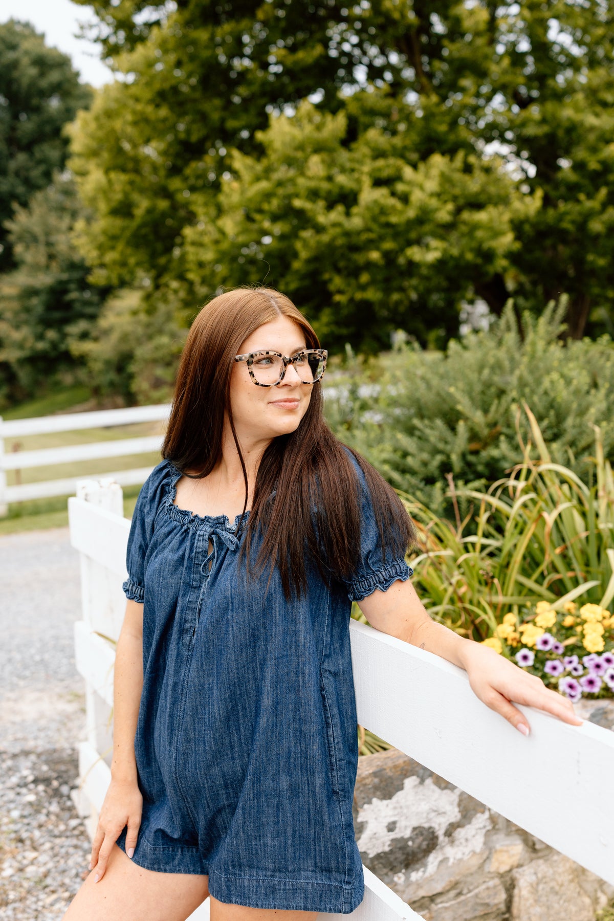 Hazel Denim Cotton Romper