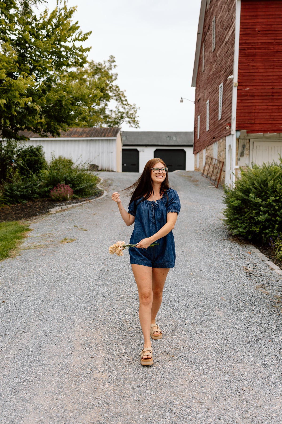 Hazel Denim Cotton Romper