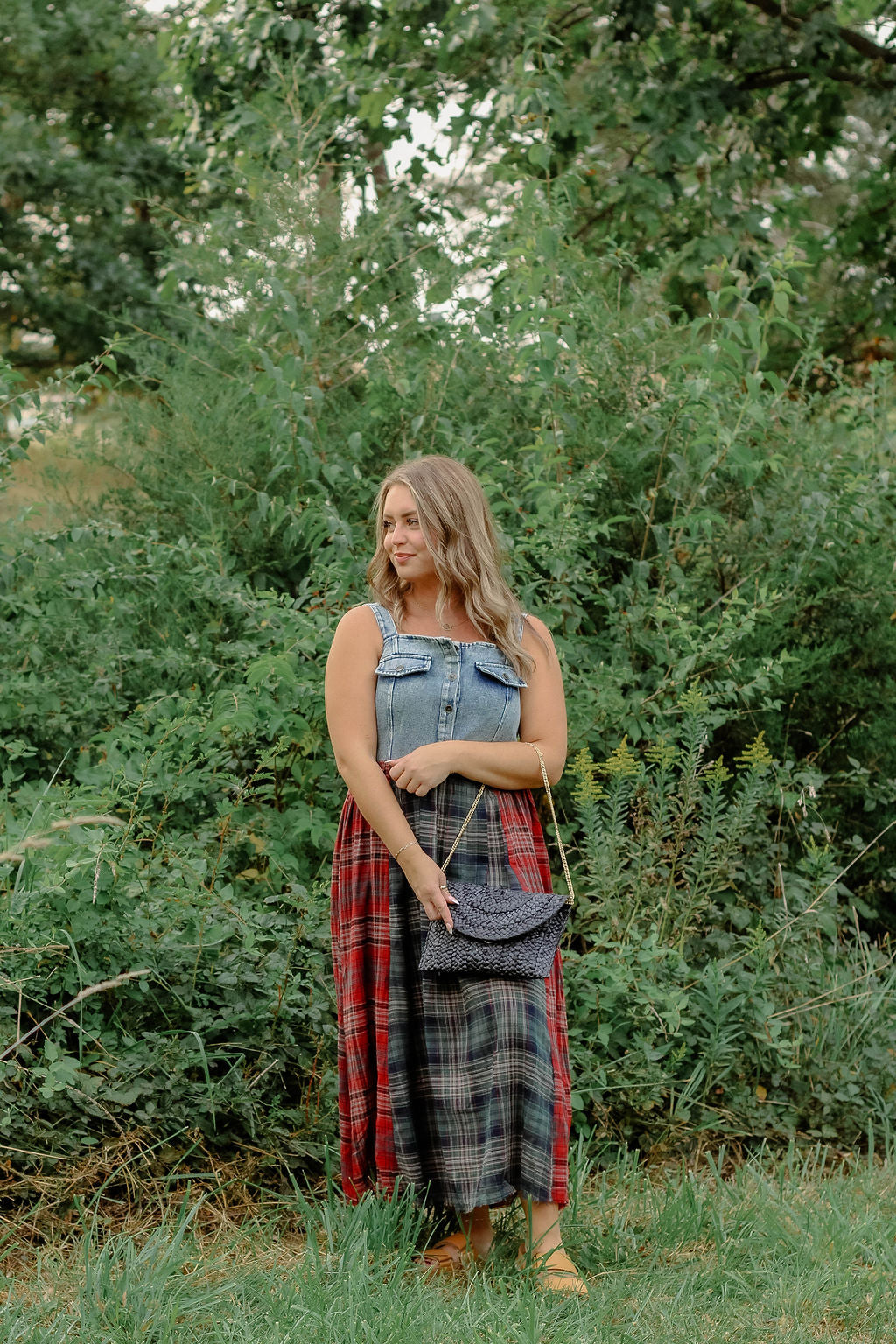 Follow My Lead Plaid Midi Dress