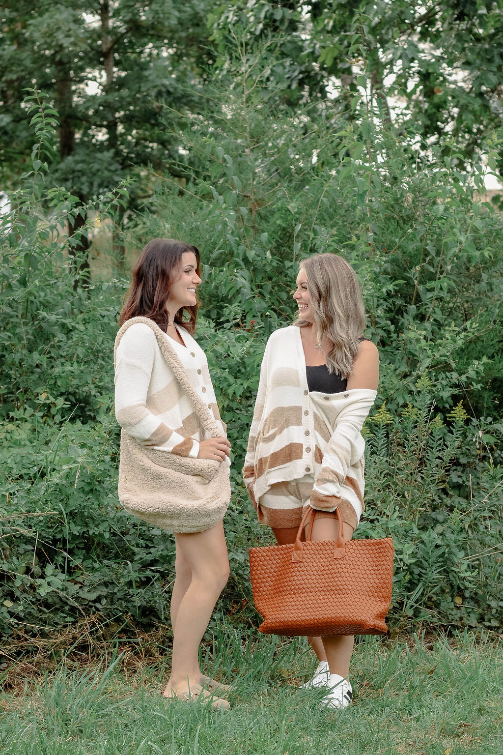 Coffee & Cream Shorts and Cardigan Set