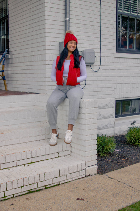 Ho Ho Ho Corduroy Puffer Vest