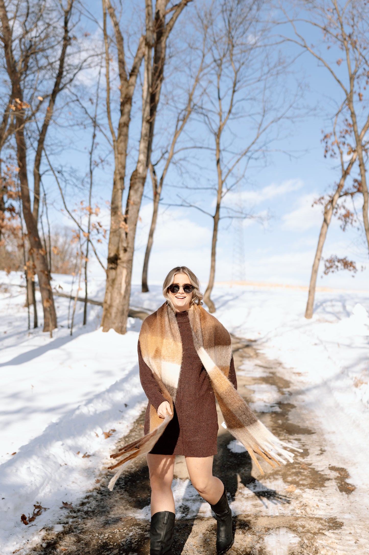 Tia Plaid Scarf